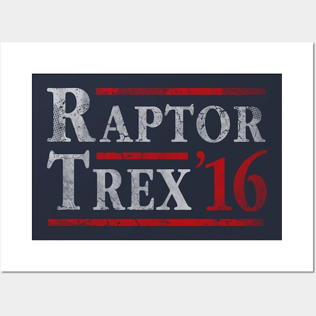 Vote Raptor and T Rex 2016 Election Wall Art by E
